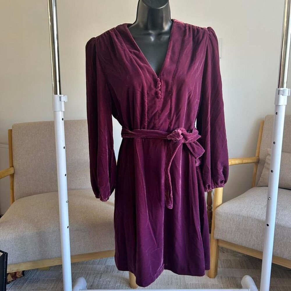 Untuckit Women's Burgundy and Purple Dress